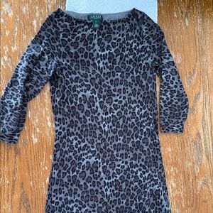 Ralph Lauren Gray Leopard Print Dress